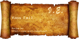 Vass Emil névjegykártya