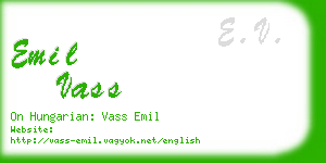 emil vass business card